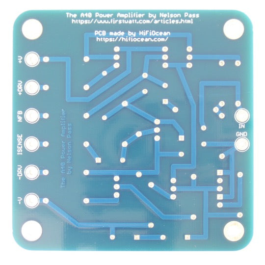 A40 Class A Audio Power Amplifier Boards (pair of PCBs, no parts)