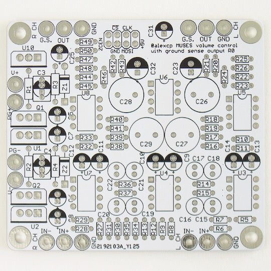 MUSES72320 Volume Control Board with Ground Sensing Output (PCB only, no parts)