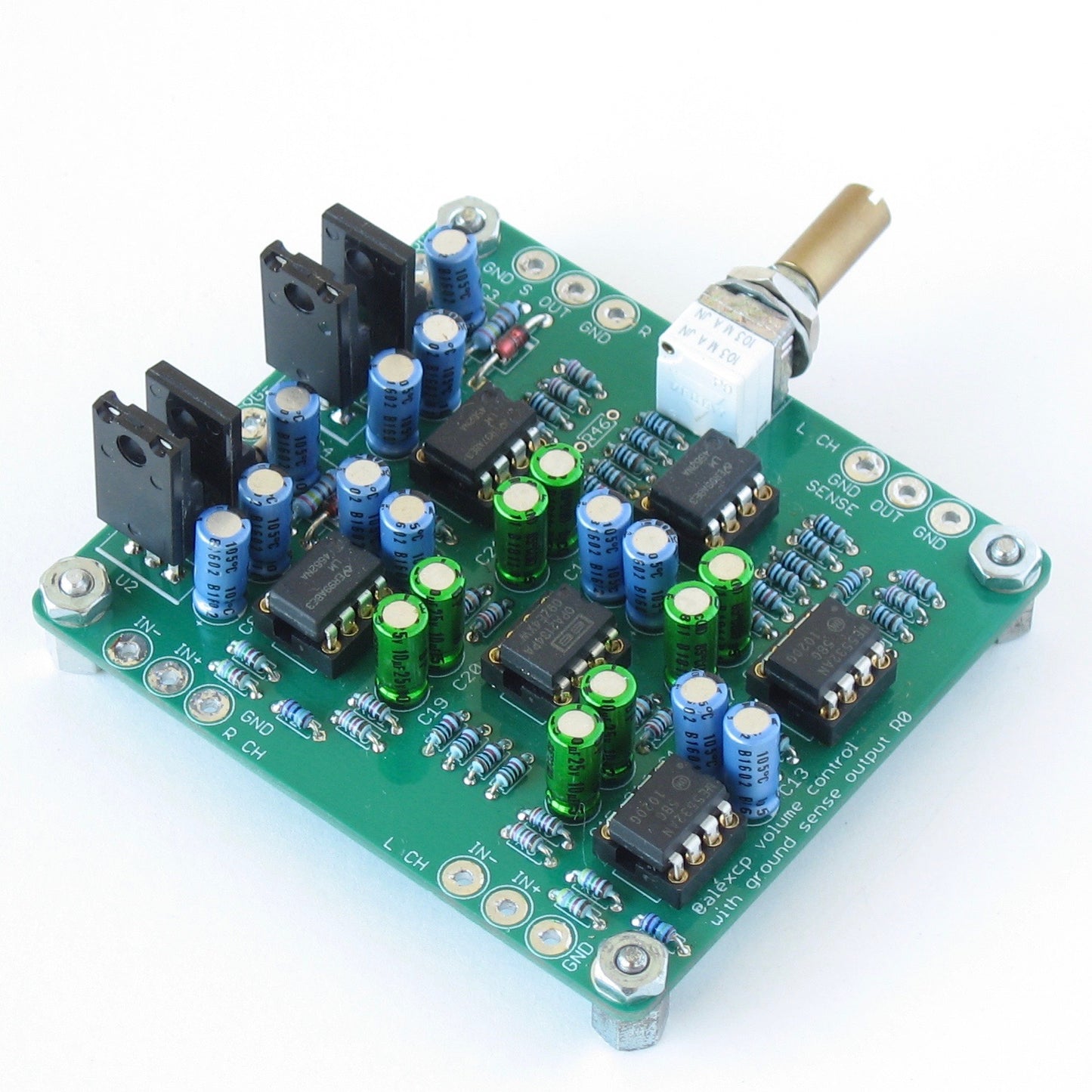 Balanced Volume Control Board with Ground Sensing Output (PCB only, no parts)